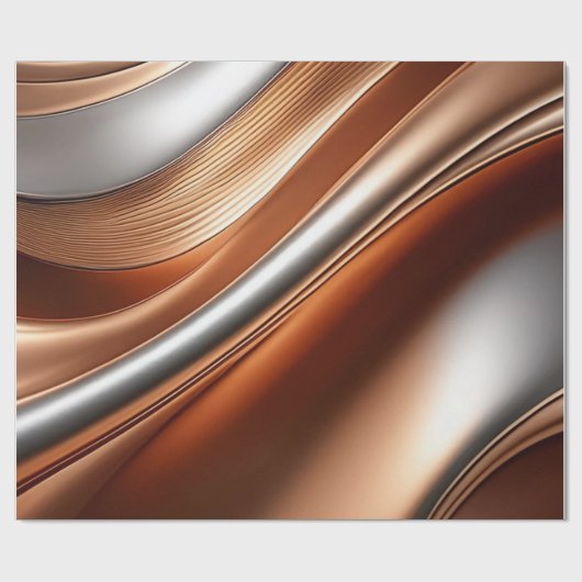 Bonze Silver Wavy Gemustert Wrapping Papper Geschenkpapier (Flach)