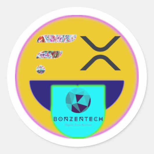 Bonzentech FLR XRP Crypto Face Sticker! Runder Aufkleber (Vorderseite)