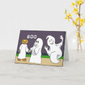 BOO 3 Ghosts trick oder Treten Halloween Card Karte (Gelbe Blume)