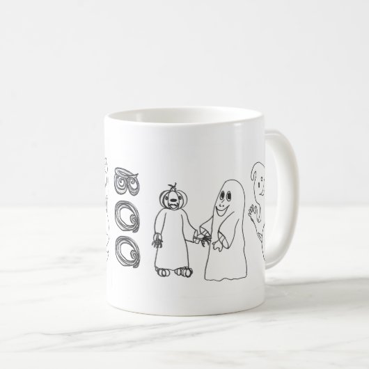 BOO 3 niedlicher Ghost-Trick oder -Behandlungen Kaffeetasse (VorderseiteRechts)