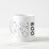 BOO 3 niedlicher Ghost-Trick oder -Behandlungen Kaffeetasse (Vorderseite Links)