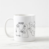 BOO 3 niedlicher Ghost-Trick oder -Behandlungen Kaffeetasse (Links)
