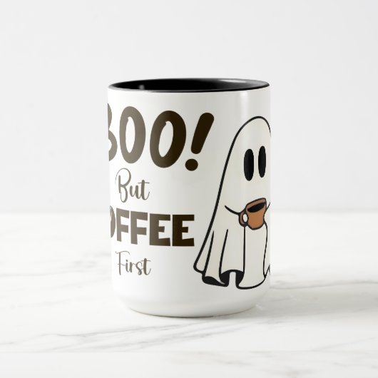 Boo! Aber Kaffee zuerst - Happy halloween Tasse (Zentrum)