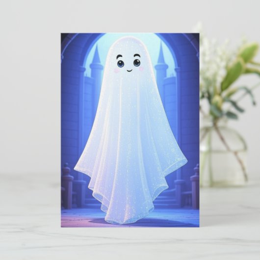 Boo AI Ghost Einladung (Stehend Vorderseite)