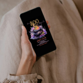 Boo Almost Due Black Pink Cauldron Baby Dusche Einladung