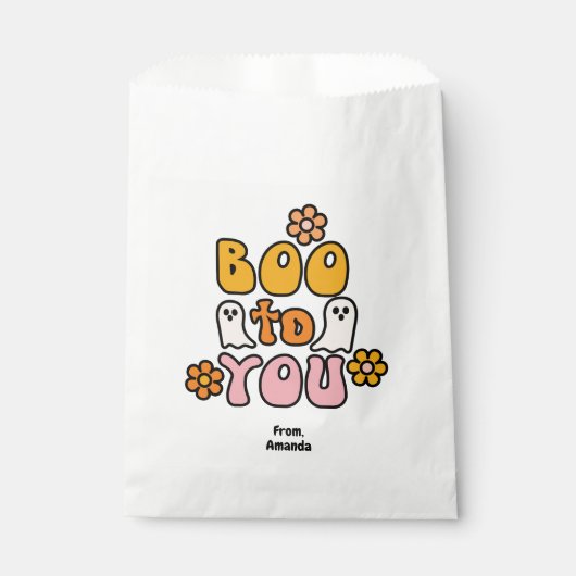Boo an You Retro Halloween Geschenktütchen (Vorderseite)