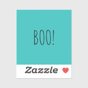 Boo aquamarine spooky Typografie minimalistisch Ha Aufkleber