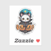 Boo auch für dich | Niedliche Katzenwings & Pumpki Aufkleber (Blatt)