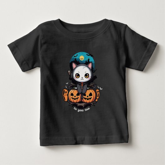 Boo auch für dich | Niedliche Katzenwings & Pumpki Baby T-shirt (Vorderseite)