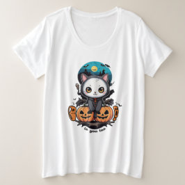 Boo auch für dich | Niedliche Katzenwings & Pumpki Große Größe T-Shirt