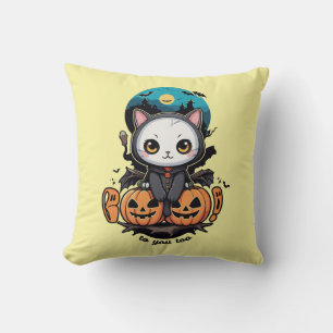 Boo auch für dich Niedliche Katzenwings & Pumpki Kissen