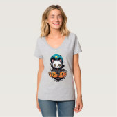 Boo auch für dich | Niedliche Katzenwings & Pumpki T-Shirt (Vorderseite Vollansicht)