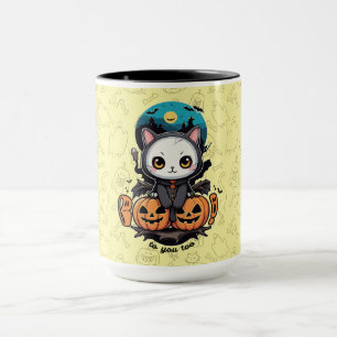 Boo auch für dich Niedliche Katzenwings & Pumpki Tasse