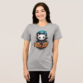 Boo auch für dich | Niedliche Katzenwings & Pumpki Tri-Blend Shirt (Vorderseite voll)