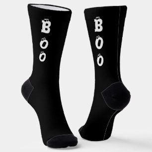 Boo-Augälische lustige Typografie schwarz Hallowee Socken