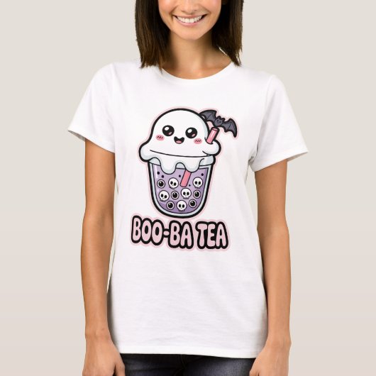 Boo-Ba Tea Funny Ghost Boba T - Shirt | Niedlich K (Vorderseite)