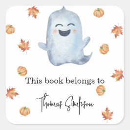 Boo - Baby-Dusche Buchzeichen Quadratischer Aufkleber