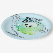 Boo Baby Dusche Halloween Blue Themed Niedliches P Pappteller (Schrägansicht)