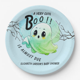 Boo Baby Dusche Halloween Blue Themed Niedliches P Pappteller