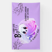Boo Baby Dusche Halloween Lila, Party und Niedlich Banner (Vertikal)