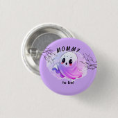 Boo Baby Dusche Halloween Lila, Party und Niedlich Button (Vorne & Hinten)