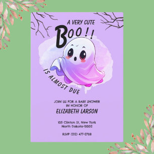 Boo Baby Dusche Halloween Lila, Party und Niedlich Einladung