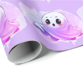Boo Baby Dusche Halloween Lila, Party und Niedlich Geschenkpapier (Rolleneckpunkt)