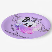 Boo Baby Dusche Halloween Lila, Party und Niedlich Pappteller (Schrägansicht)