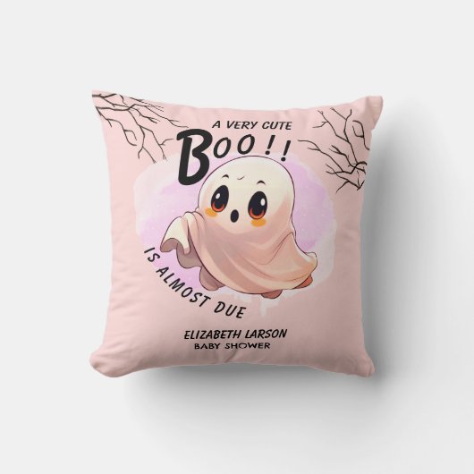 Boo Baby Dusche Halloween Pink Thema Niedliches Pa Kissen (Vorderseite)