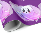Boo Baby Dusche Halloween Tief Lila Party Geschenkpapier (Rolleneckpunkt)