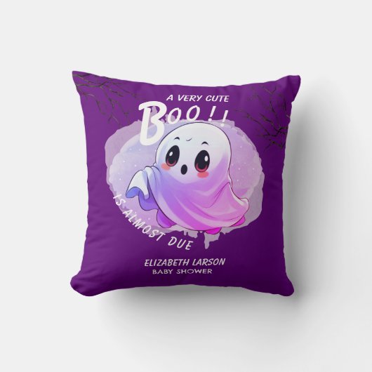 Boo Baby Dusche Halloween Tief Lila Party Kissen (Vorderseite)