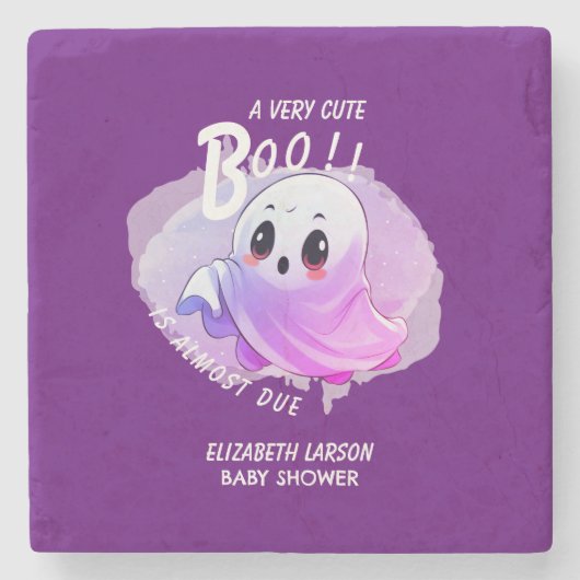 Boo Baby Dusche Halloween Tief Lila Party Steinuntersetzer (Vorderseite)