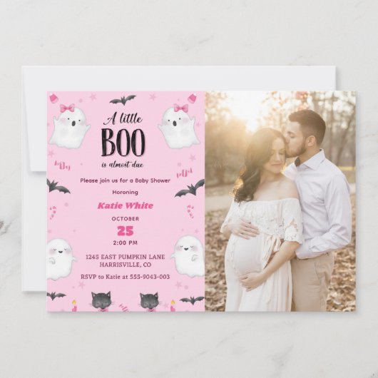 Boo Baby Dusche Unser kleiner Boo ist fast fällig Einladung (Vorderseite)