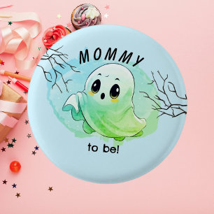 Boo Baby Shower Halloween Blaues Süßes Party-Thema Button