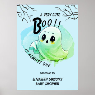 Boo Baby Shower Halloween Blaues Thema Süße Party Poster