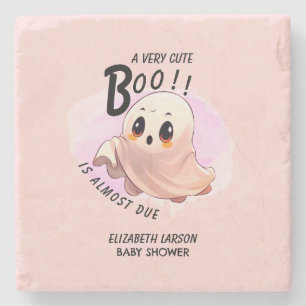 Boo Baby Shower Halloween Rosa Thema Süße Party Steinuntersetzer