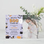 Boo Babydusche Unser kleiner Boo ist fast das rich Einladung (Stehend Vorderseite)