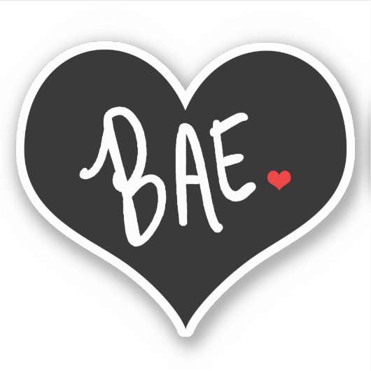 Boo Bae Black Heart Sticker (Vorderseite)