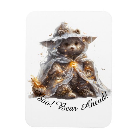 Boo! Bär vor! Teddy-Bär. Ghost Teddy Magnet (Vertikal)