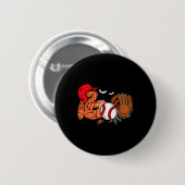 Boo Baseball Halloween Spieler Pitcher Spoo Button (Vorne & Hinten)
