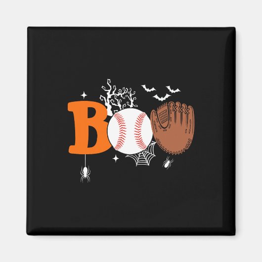 Boo Baseball Halloween Spooky Halloween Baseball P Magnet (Vorne)
