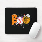 Boo Baseball Player Catcher Tcher Funny Halloween Mousepad (Mit Mouse)