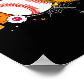 Boo Baseball Player Catcher Tcher Funny Halloween  Poster (Ecke)