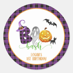 Boo Bash Geburtstagsticker - Custom Runder Aufkleber