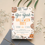 Boo Bash Groovy Niedlich Ghost Halloween-Party Einladung