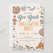 Boo Bash Groovy Niedlich Ghost Halloween-Party Einladung (Vorderseite)