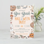 Boo Bash Groovy Niedlich Ghost Halloween-Party Einladung (Stehend Vorderseite)