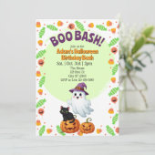 Boo Bash, Halloween Birthday Einladung (Stehend Vorderseite)