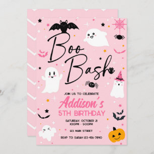 Boo Bash Pink Halloween Ghost Geburtstag Einladung