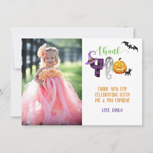 Boo Bash Vielen Dank Foto Card Einladung (Vorderseite)